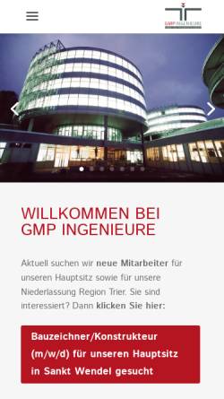 Vorschau der mobilen Webseite www.gmp-ing.de, Geber und Müller Dipl.-Ing. Horst Geber und Rudolf Müller