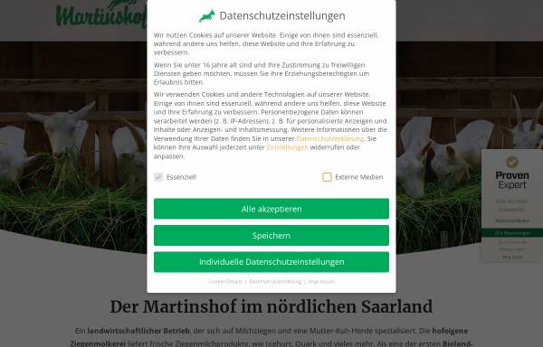 Vorschau von www.martinshof.de, Martinshof GmbH - Naturkosthandel und Biolandmetzgerei