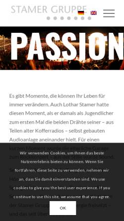 Vorschau der mobilen Webseite www.stamer-musikanlagen.com, Stamer Gruppe Music and Sales Professional Equipment GmbH