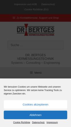 Vorschau der mobilen Webseite www.drbertges.de, Dr. Doris Bertges Vermessungstechnik