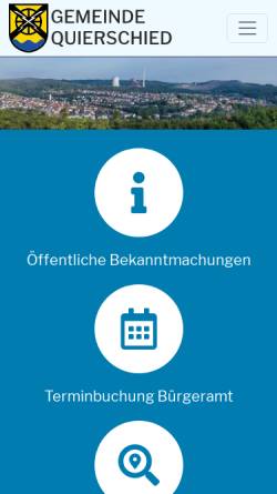 Vorschau der mobilen Webseite www.quierschied.de, Gemeinde Quierschied