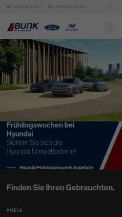 Vorschau der mobilen Webseite www.bunk-voelklingen.de, Autohaus Bunk GmbH und Co. KG