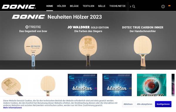 Vorschau von www.donic.de, DONIC Sportartikel Vertriebs-GmbH