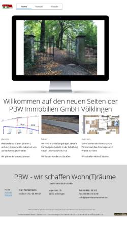 Vorschau der mobilen Webseite www.planenbauenwohnen.de, PBW Immobilien GmbH