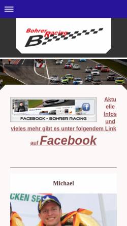 Vorschau der mobilen Webseite www.bohrer-racing.de, Michael Bohrer Racing