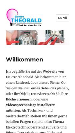 Vorschau der mobilen Webseite elektro-theobald.de, Elektro Theobald Horst Bedersdorfer e.K.