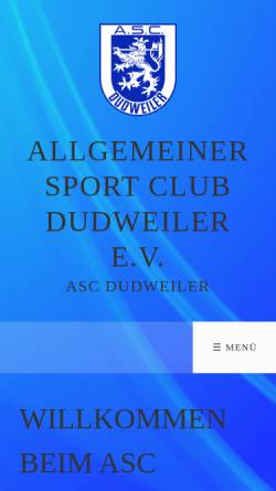 Vorschau der mobilen Webseite www.asc-dudweiler.de, ASC Allgemeiner Sport Club Dudweiler e.V.