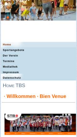 Vorschau der mobilen Webseite www.tbs-saarbruecken.de, TBS Turnerbund St. Johann von 1847 e.V.