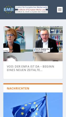 Vorschau der mobilen Webseite www.emr-sb.de, EMR Institut für Europäisches Medienrecht e.V.