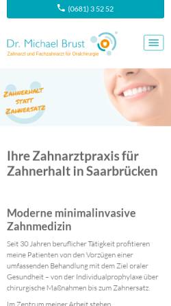Vorschau der mobilen Webseite www.dr-brust.de, Brust, Dr. Michael, Zahnarzt Oralchirurg