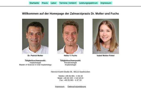 Vorschau von www.zahnaerzte-vmf.de, Voigtsberger, Dres. med. dent. Hans-Otto, Patrick Molter und Heiko Fuchs, Zahnärzte, Rodenhof