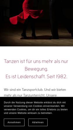 Vorschau der mobilen Webseite www.tsc-rubin.de, TSC Tanzsportclub Rubin e.V.
