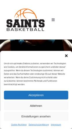 Vorschau der mobilen Webseite www.saints-igb.de, Saints Basketball TV 1881 e.V.