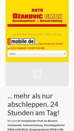 Vorschau der mobilen Webseite www.autohaus-dzakovic.de, Autohandel Dzakovic GmbH
