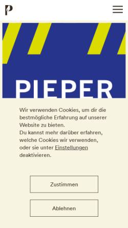 Vorschau der mobilen Webseite www.pieper-saarlouis.de, Kaufhaus Pieper