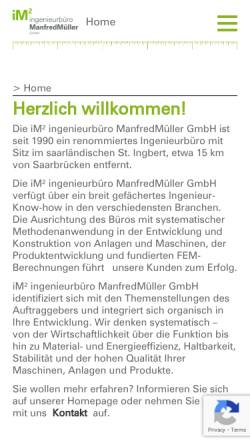 Vorschau der mobilen Webseite www.im2-ing.com, Ingenieurbüro Manfred Müller GmbH