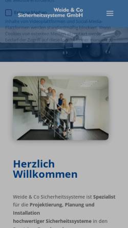 Vorschau der mobilen Webseite www.sicherheitssysteme-weide.de, Weide und Co. Sicherheitssysteme GmbH