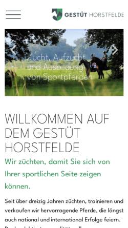 Vorschau der mobilen Webseite www.gestuet-horstfelde.de, Gestüt Horstfelde