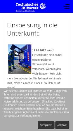 Vorschau der mobilen Webseite www.thw-buxtehude.de, Technisches Hilfswerk