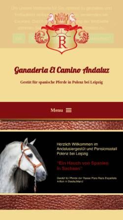 Vorschau der mobilen Webseite www.pre-zucht.de, El Camino Andaluz