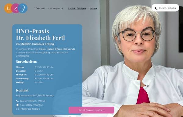 Vorschau von www.hno-fertl.de, Dr. med Elisabeth Fertl