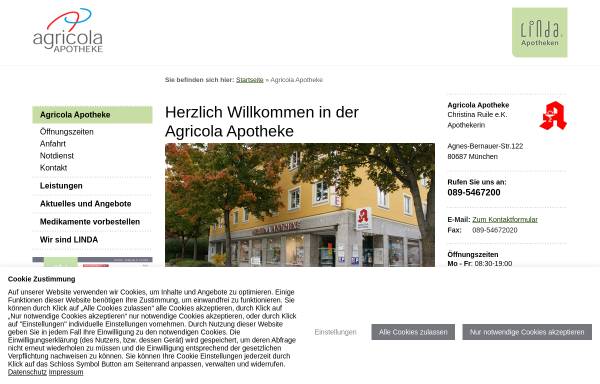 Vorschau von www.agricolaapo.de, Agricola-Apotheke München