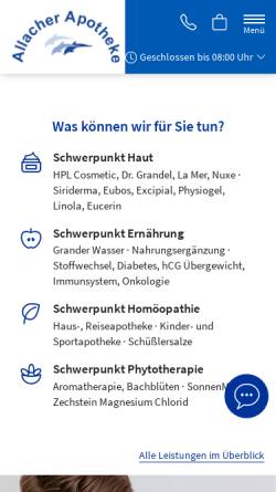 Vorschau der mobilen Webseite www.allacher-apotheke.de, Allacher Apotheke