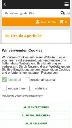 Vorschau der mobilen Webseite www.apotheke-zmf.de, Apotheke zur Münchener Freiheit