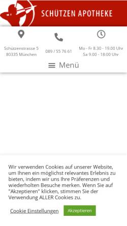 Vorschau der mobilen Webseite www.schuetzenapotheke-muenchen.de, Schützen Apotheke
