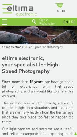 Vorschau der mobilen Webseite www.eltima-electronic.de, Eltima Electronic