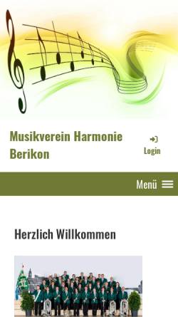 Vorschau der mobilen Webseite www.harmonieberikon.ch, Musikverein Berikon