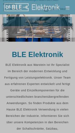 Vorschau der mobilen Webseite www.ble-elektronik.de, BLE Elektronik - Ing.-Büro BLE