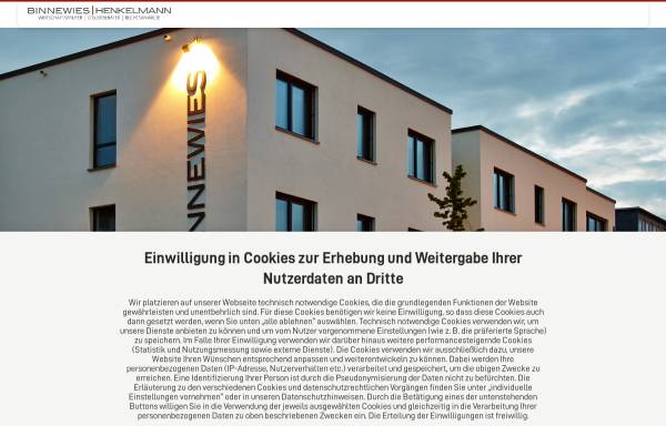 Vorschau von www.binnewies.de, Dr. Binnewies & Partner GbR, Rechtsanwälte und Notare
