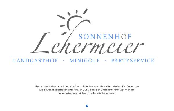 Vorschau von www.sonnenhof-lehermeier.de, Landgasthof Hotel Sonnenhof