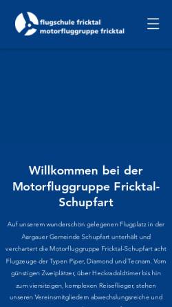 Vorschau der mobilen Webseite www.mfgf.ch, Motorfluggrupe Fricktal Schupfart