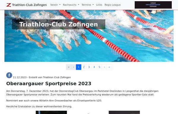 Vorschau von www.trizofingen.ch, Triathlon Club Zofingen