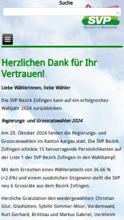 Vorschau der mobilen Webseite www.svp-bezirk-zofingen.ch, SVP Bezirk Zofingen