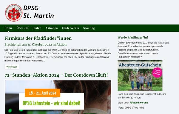 Vorschau von www.dpsg-lahnstein.de, DPSG Stamm St. Martin Lahnstein