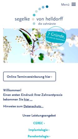 Vorschau der mobilen Webseite www.zahnarzt-worpswede.de, Dres. Volker Segelke und Kirsten von Helms