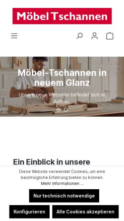 Vorschau der mobilen Webseite www.moebel-tschannen.ch, Möbel Tschannen