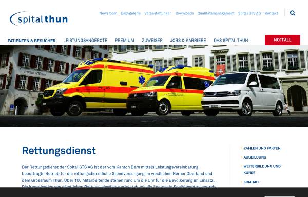 Vorschau von www.rdbeo.ch, Rettungsdienst