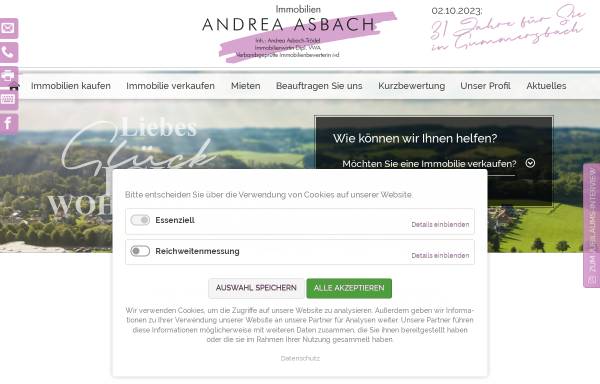 Vorschau von www.immobilien-andrea-asbach.de, Immobilien Andrea Asbach