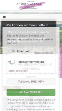 Vorschau der mobilen Webseite www.immobilien-andrea-asbach.de, Immobilien Andrea Asbach