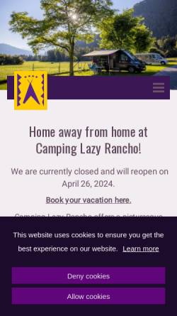 Vorschau der mobilen Webseite www.lazyrancho.ch, Camping Lazy Rancho