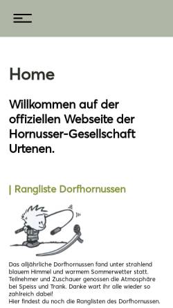 Vorschau der mobilen Webseite www.hornusser-urtenen.ch, Hornussergesellschaft Urtenen