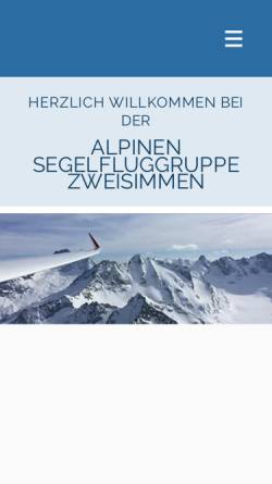 Vorschau der mobilen Webseite www.asgz.ch, Alpine Segelfluggruppe - ASGZ