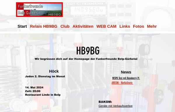 Vorschau von www.hb9bg.ch, Funkerfreunde Belp Gürbetal