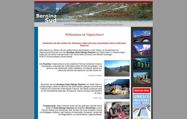 Vorschau von www.bernina-sud.info, Reisen Valposchiavo - Berninabahn
