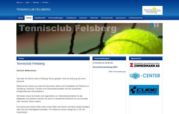 Vorschau von www.tc-felsberg.ch, Tennisclub Felsberg