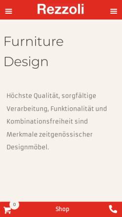 Vorschau der mobilen Webseite www.rezzoli.ch, Rezzoli Design Furniture